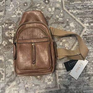 Tan Faux Leather Adjustable Bag